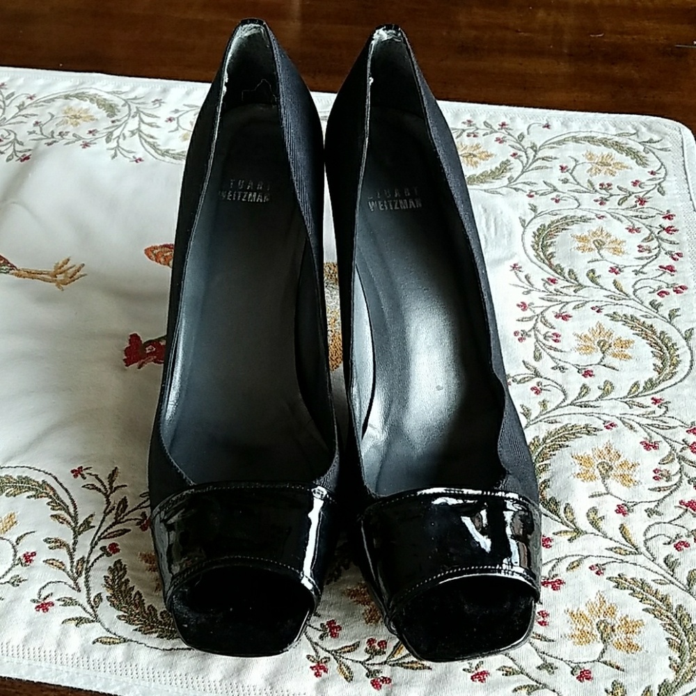 Stuart Weitzman Black open toed heels